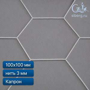 Сетка спортивная шестигранная (капрон) ячейка 100х100 мм нить 3,0 мм (минимальный заказ 600 м2)